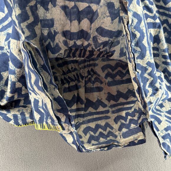 Bombay Paisley Kimono Poncho Top V Neck Womens L/XL Blue Printed Cotton - Picture 8 of 14